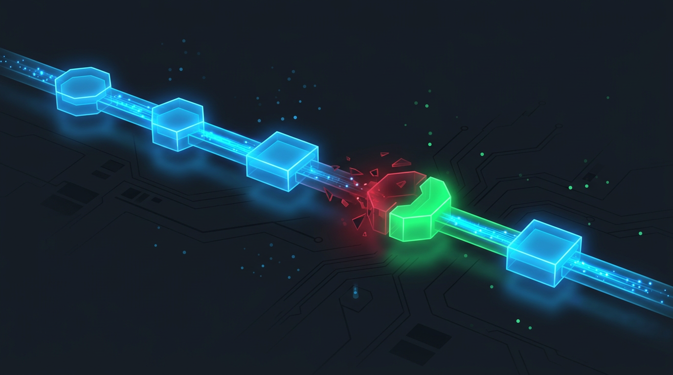 Grafico a serie temporale che mostra il change failure rate in diminuzione dopo la remediation del debito tecnico