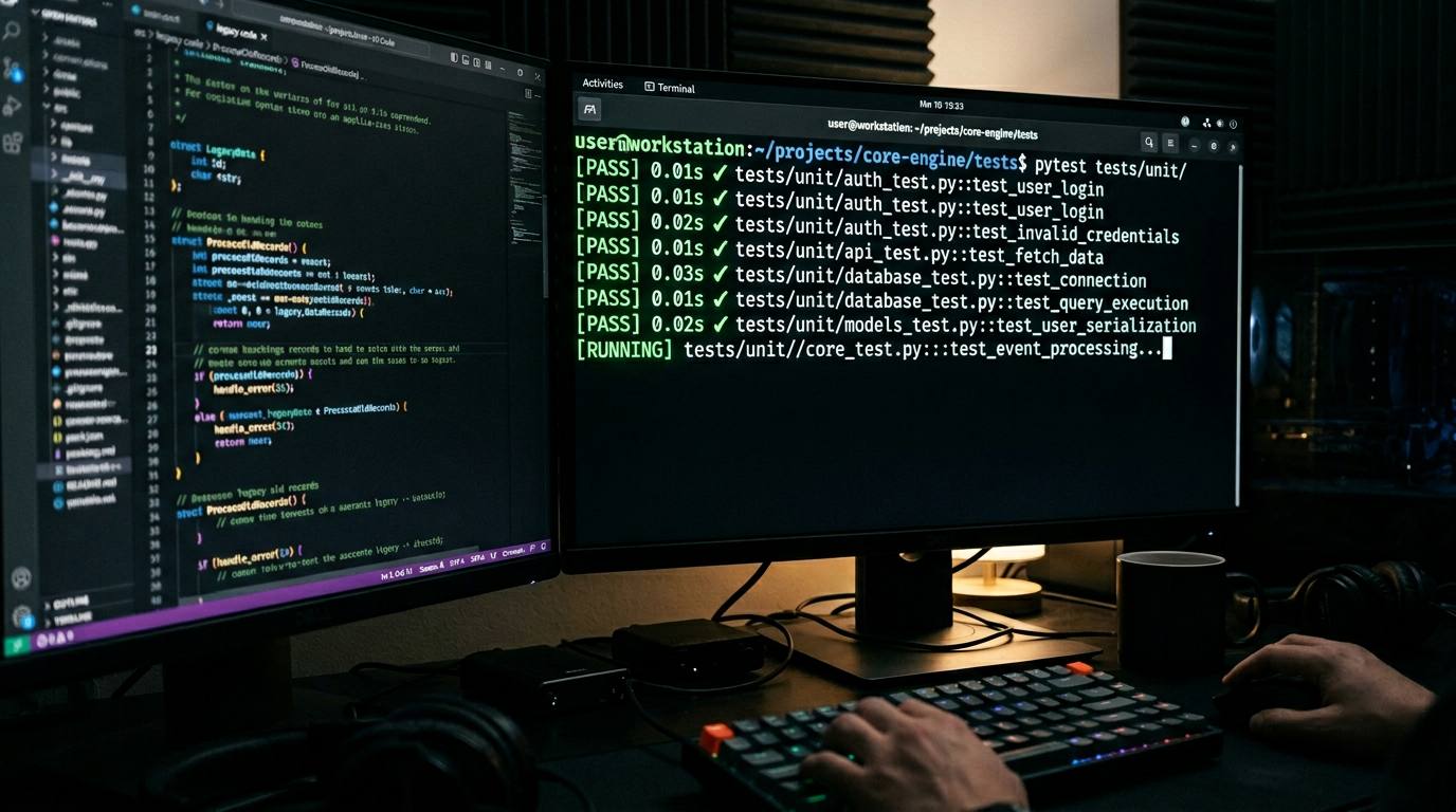 Diagramma del workflow del test di caratterizzazione: esegui, cattura output, assertisci, fai refactoring in sicurezza