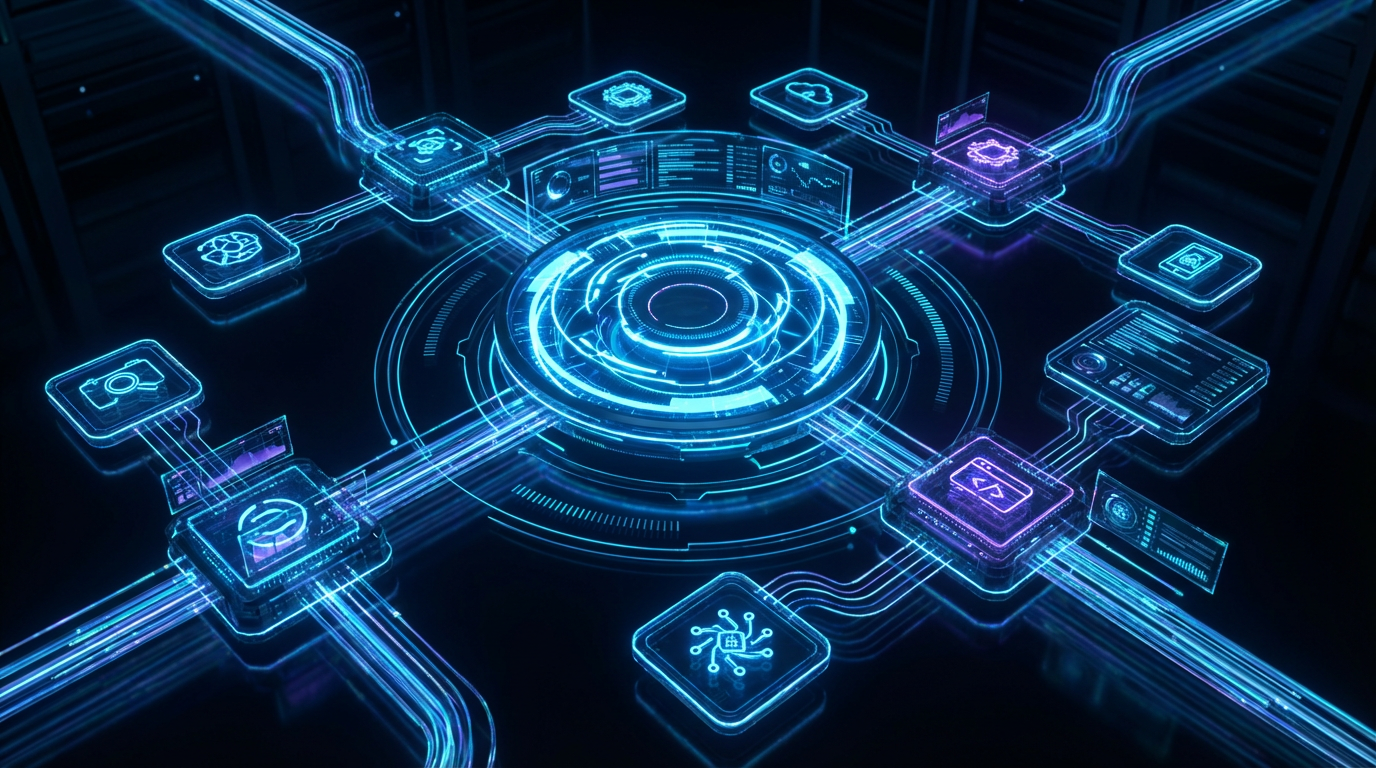 Diagramma architetturale di una internal developer platform con infrastruttura self-service e workflow di deployment