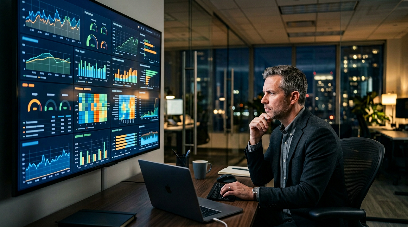 Engineering manager che esamina il backlog del debito tecnico con grafici di velocity del team