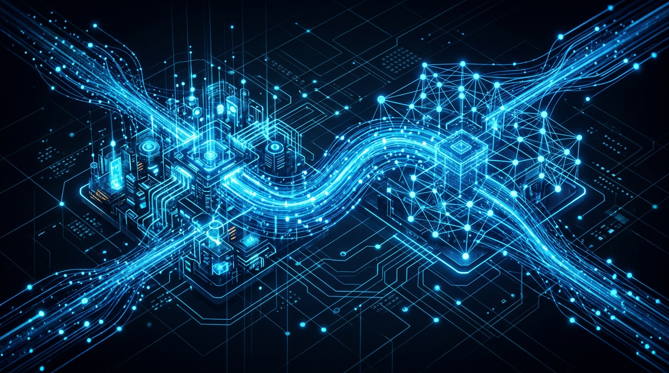 Diagramma di deployment che mostra il cambio dell'ambiente blue-green con zero interruzione del traffico